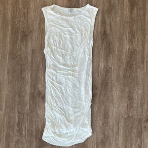 CLU Sleeveless Bodycon Ruched Dress White Size XS High Neck‎